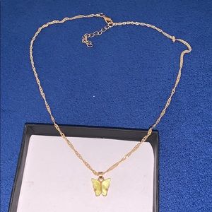 Yellow Butterfly Necklace